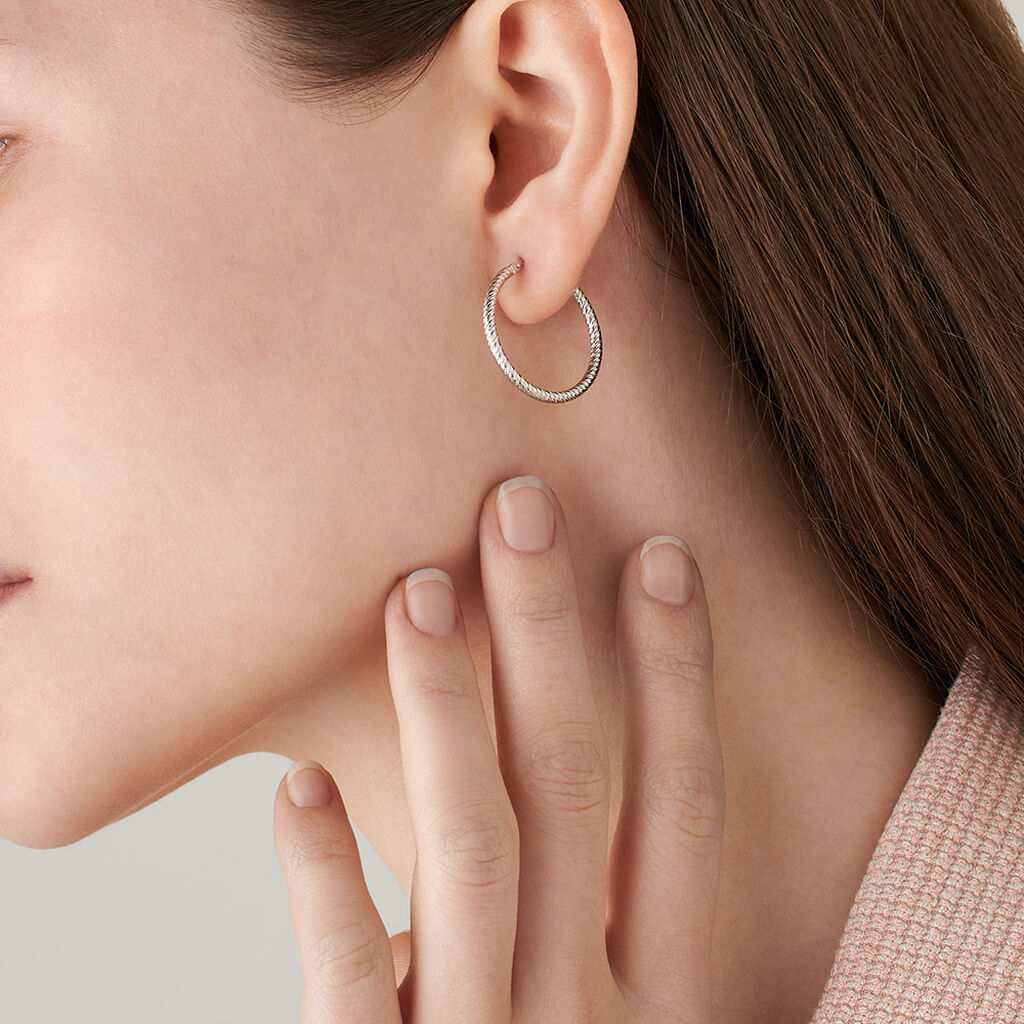 Orecchini A Cerchio Silver Collection Argento Rodiato - Orecchini a Cerchio Donna | Stroili