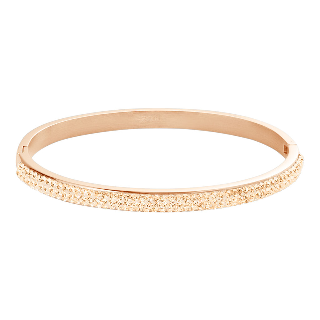 Bangle Lady Phantasya Acciaio Rosa Cristallo - Bracciali Rigidi Donna | Stroili