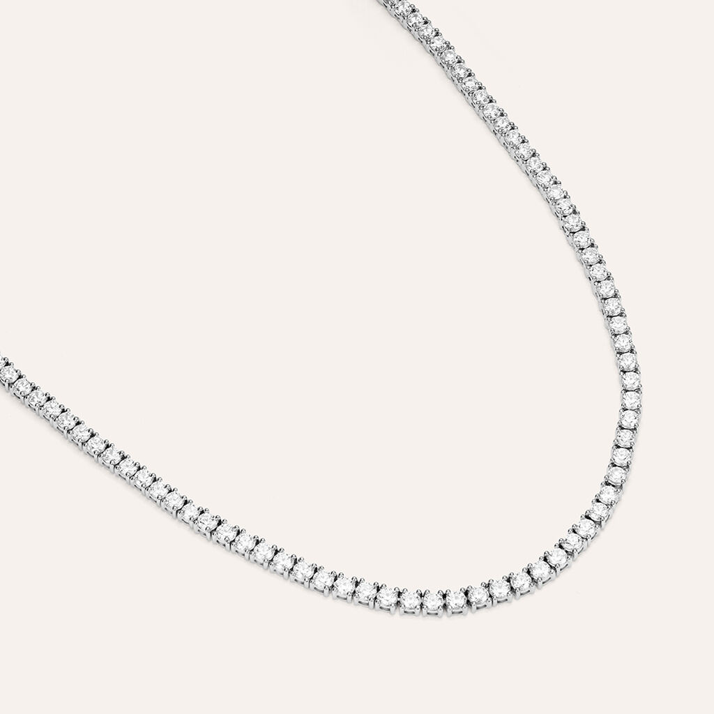 Collana Tennis Diamade Oro Bianco Diamante Lab-Grown