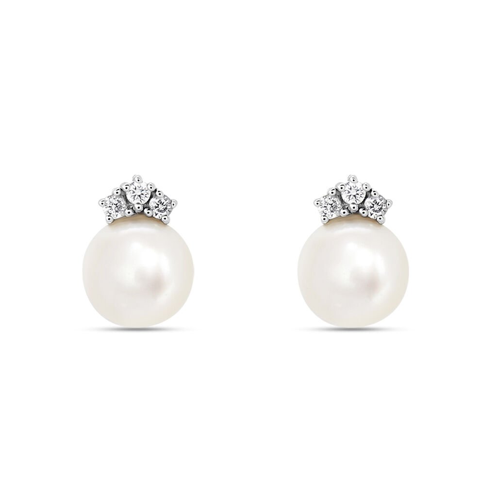 Orecchini Lobo Gold Pearls Oro Bianco Perla D'Acqua Dolce Diamante - Gioielli Donna | Stroili