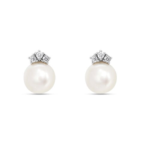 Orecchini Lobo Gold Pearls Oro Bianco Perla D'Acqua Dolce Diamante - Gioielli Donna | Stroili