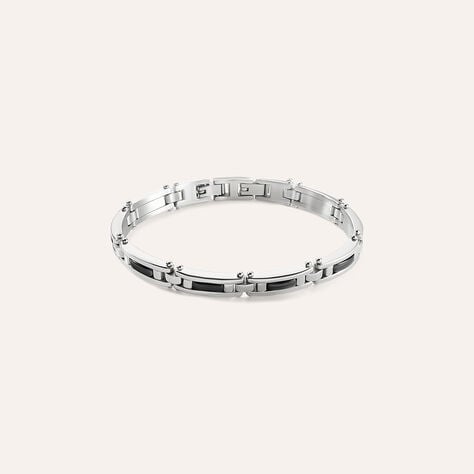 Bracciale Man Code Acciaio Bicolore Bianco / Nero - Bracciali Uomo | Stroili