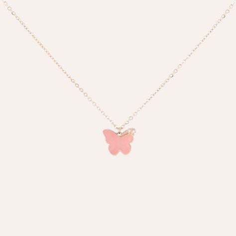 Collana Lady Sweet Acciaio Rosato Farfalla e Cristalli - Collane Donna | Stroili