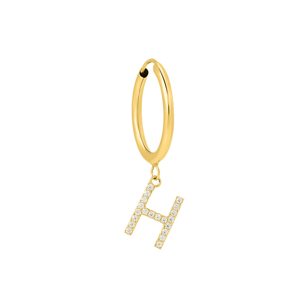 Mono Orecchino A Cerchio Toujours Oro Giallo Cubic Zirconia