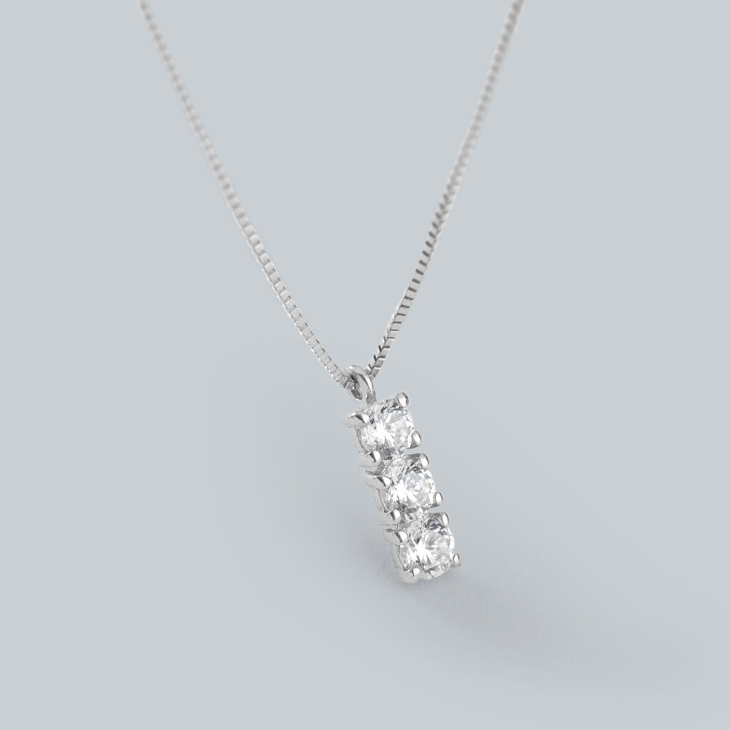 Collana Trilogy Claire Oro Bianco Cubic Zirconia - Collane Donna | Stroili