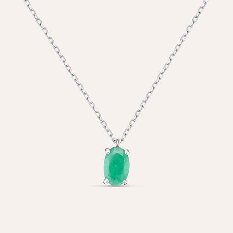 Collana Punto Luce Charlotte Oro Bianco Smeraldo - Collane Punto Luce Donna | Stroili