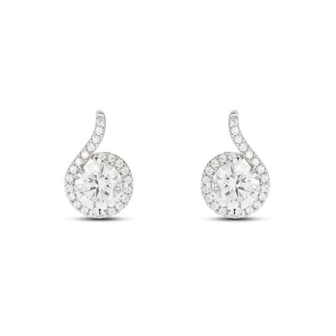 Orecchini Lobo Punto Luce Claire Oro Bianco Cubic Zirconia - Orecchini a Lobo Donna | Stroili