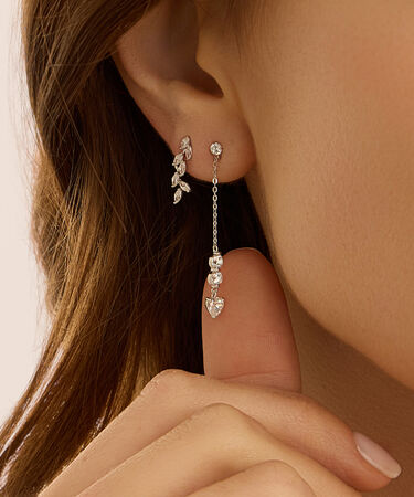 Orecchini Pendenti Claire Oro Bianco Cubic Zirconia
