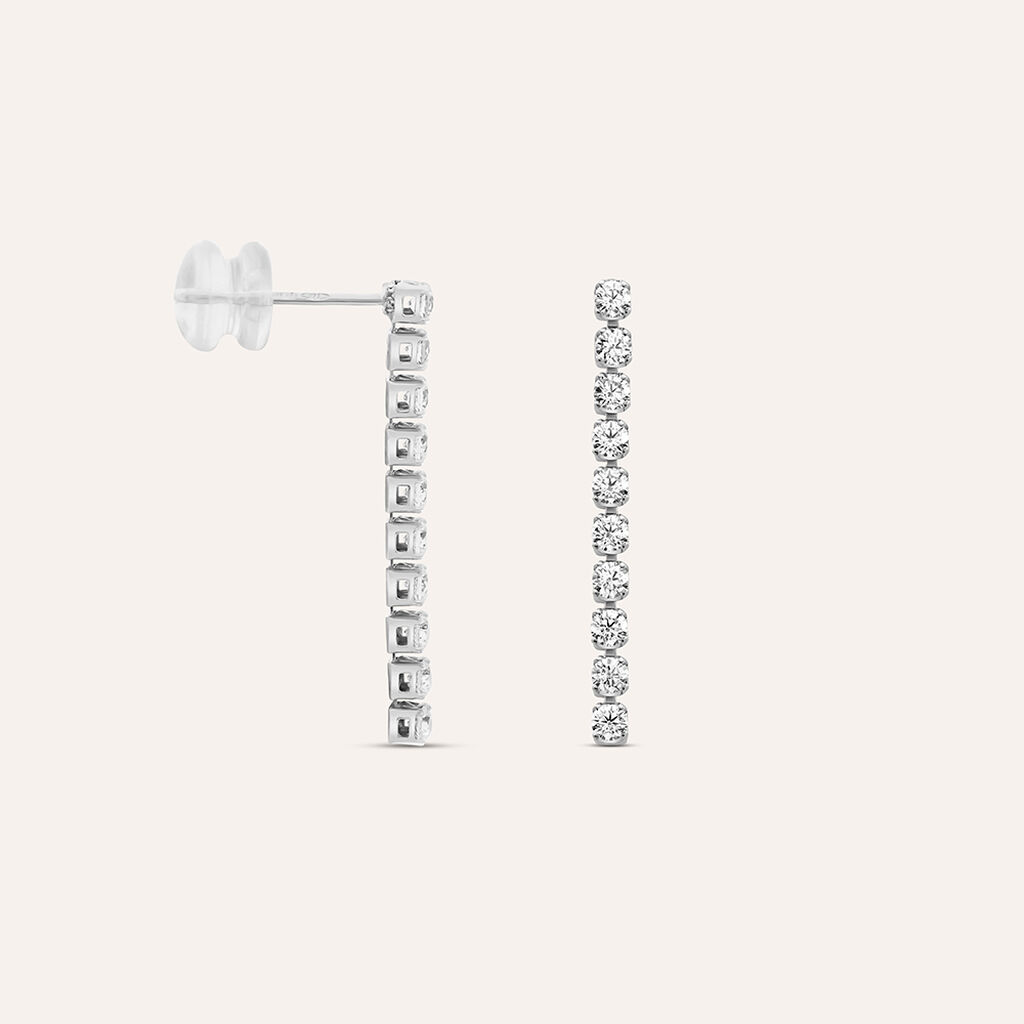 Orecchini Pendenti Tennis Claire Oro Bianco Cubic Zirconia - Orecchini Pendenti Donna | Stroili