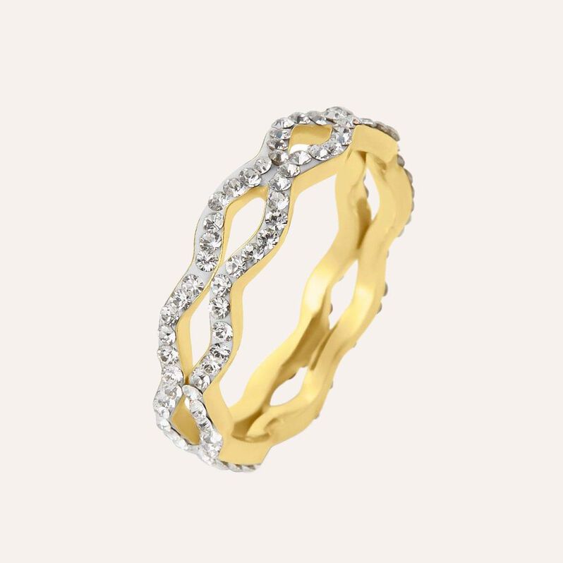 Anello Fascia Christelle Oro Giallo Cristallo - Anelli con Pietre Donna | Stroili