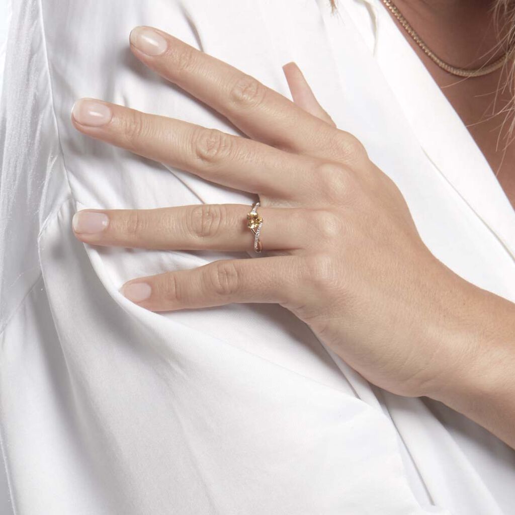 Anello Amélie Oro Giallo Citrino Cubic Zirconia