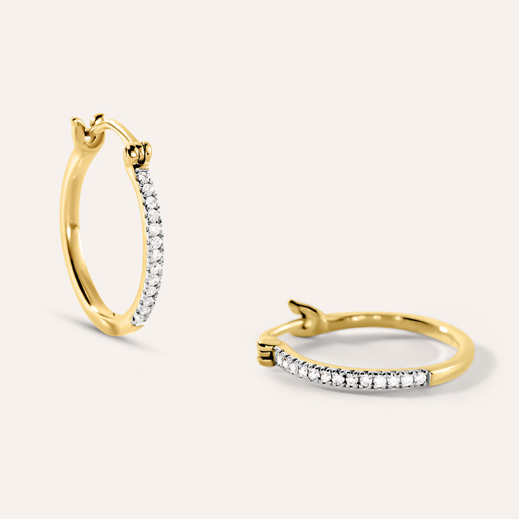 Orecchini A Cerchio Grace Oro Giallo Diamante