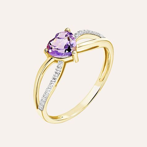 Anello Amélie Oro Giallo Ametista Cubic Zirconia - Anelli con Pietre Donna | Stroili