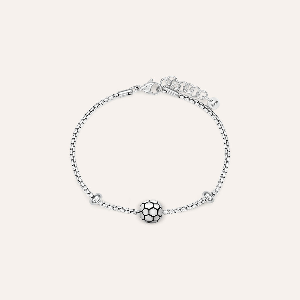 Bead Essential Code Acciaio Bicolore Bianco / Nero