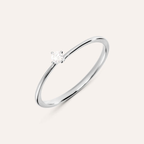 Anello Solitario Grace Oro Bianco Diamante - Anelli con Pietre Donna | Stroili