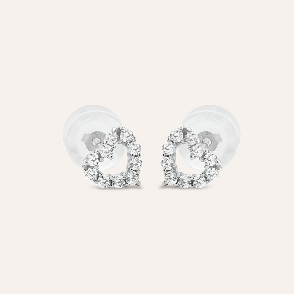 Orecchini Lobo Bon Ton Oro Bianco Cubic Zirconia