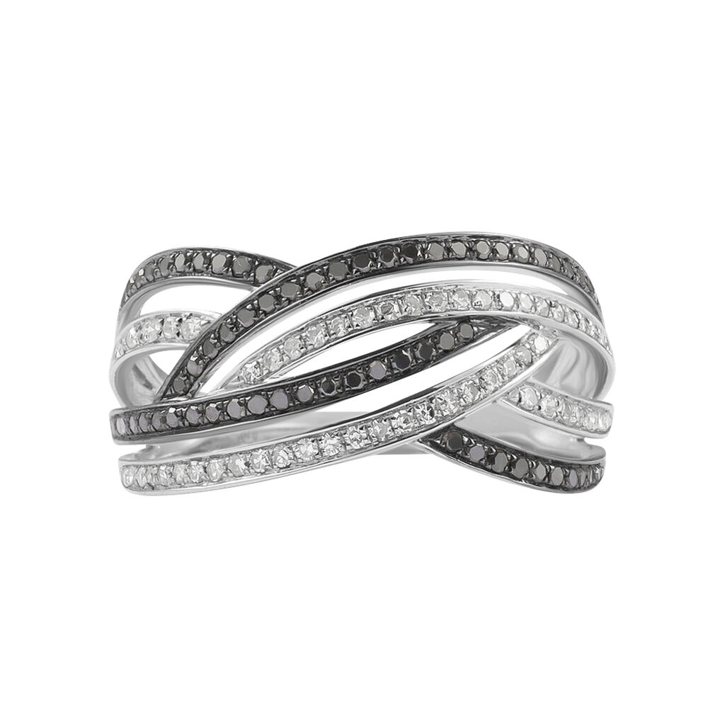 Anello Fascia Sophia Oro Bianco Diamante - Anelli a Fascia Larga Donna | Stroili