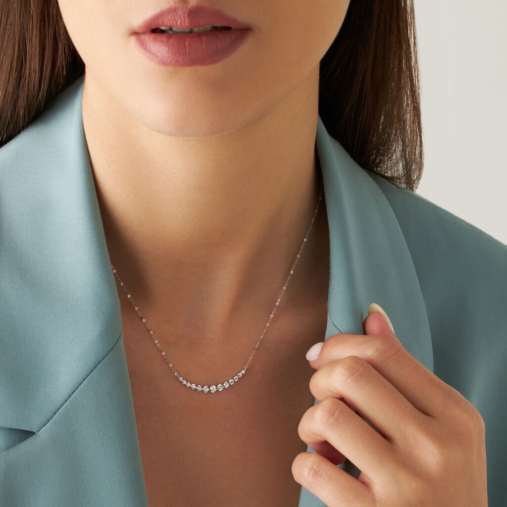 Collana Claire Oro Bianco Cubic Zirconia - Collane Donna | Stroili