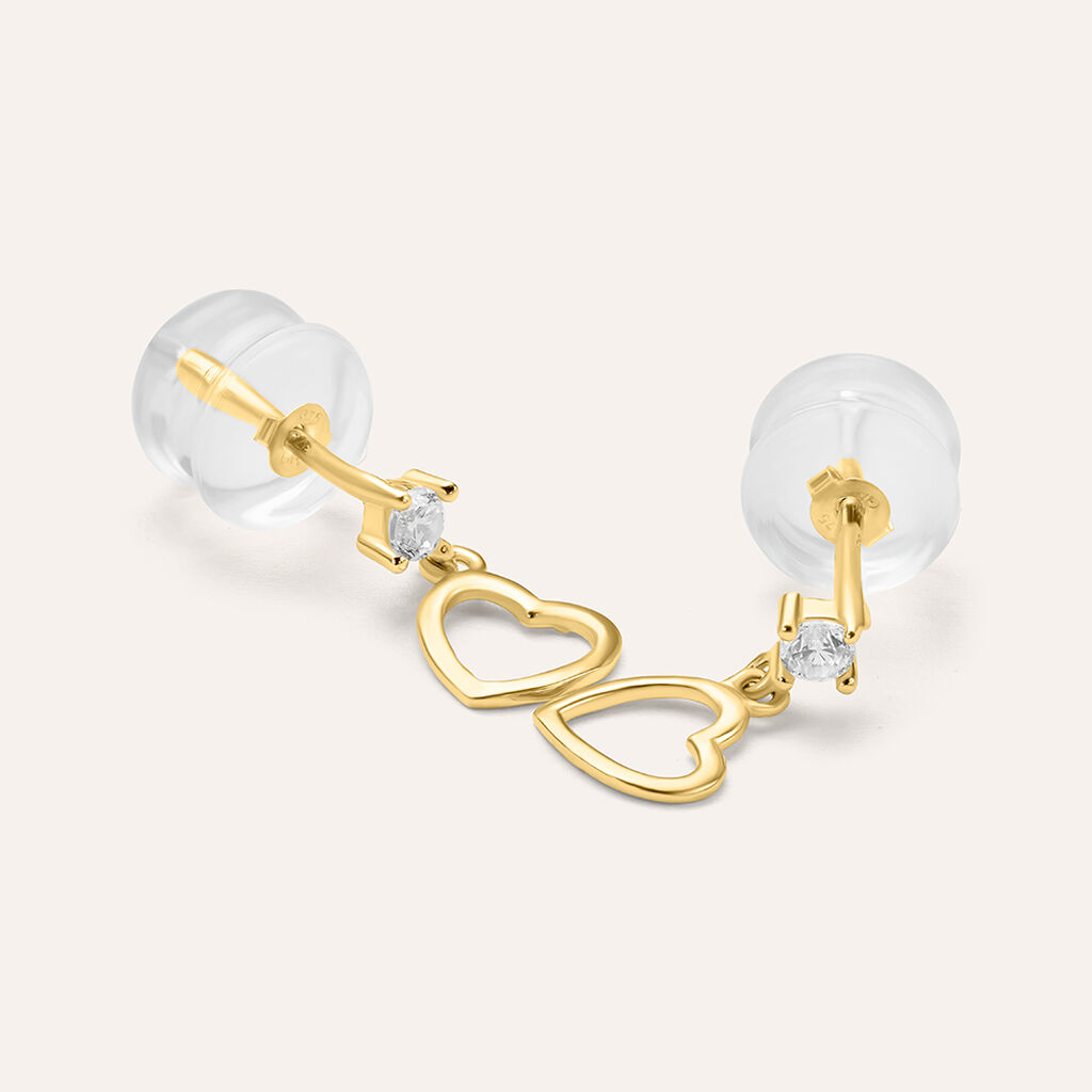 Orecchini Lobo Bon Ton Oro Giallo Cubic Zirconia