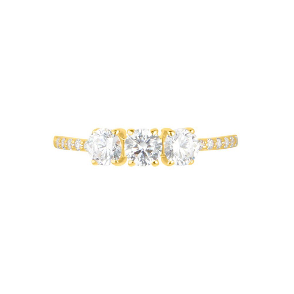 Anello Trilogy Claire Oro Giallo Cubic Zirconia - Anelli con Pietre Donna | Stroili