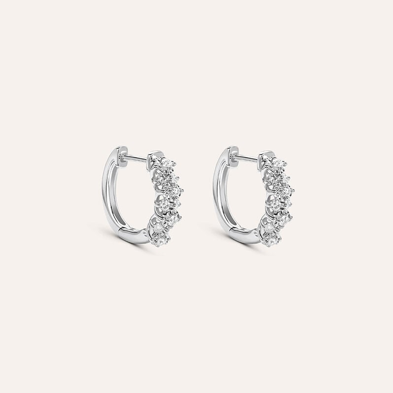 Orecchini A Cerchio Diamotion Oro Bianco Diamante - Orecchini a Cerchio Donna | Stroili