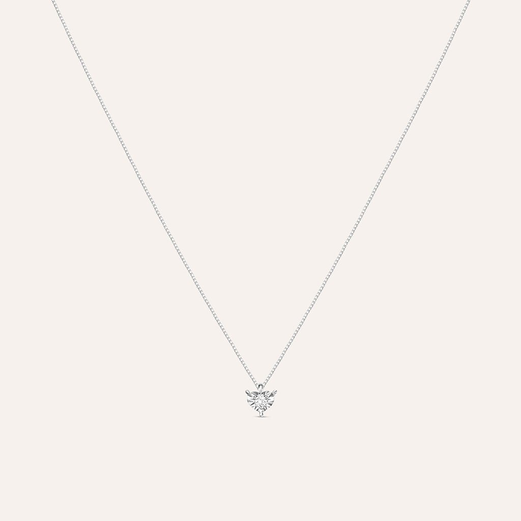 Collana Punto Luce Diamotion Oro Bianco Diamante