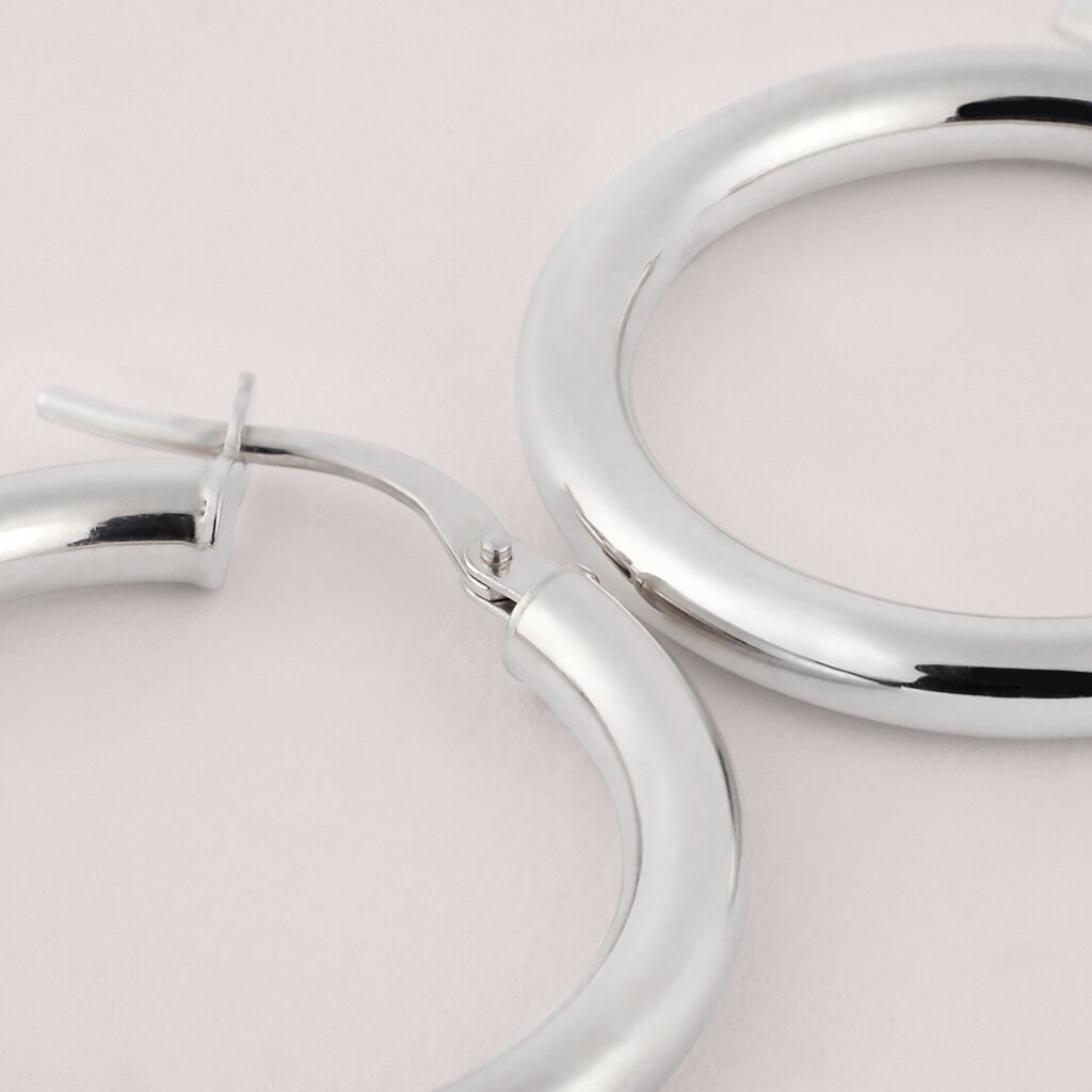 Orecchini A Cerchio Toujours Oro Bianco - Orecchini a Cerchio Donna | Stroili