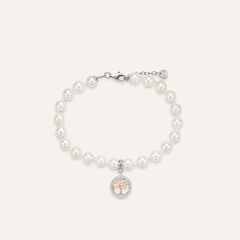 Bracciale Silver Pearls Argento Rodiato Perla sintentica Cubic Zirconia - Bracciali Donna | Stroili