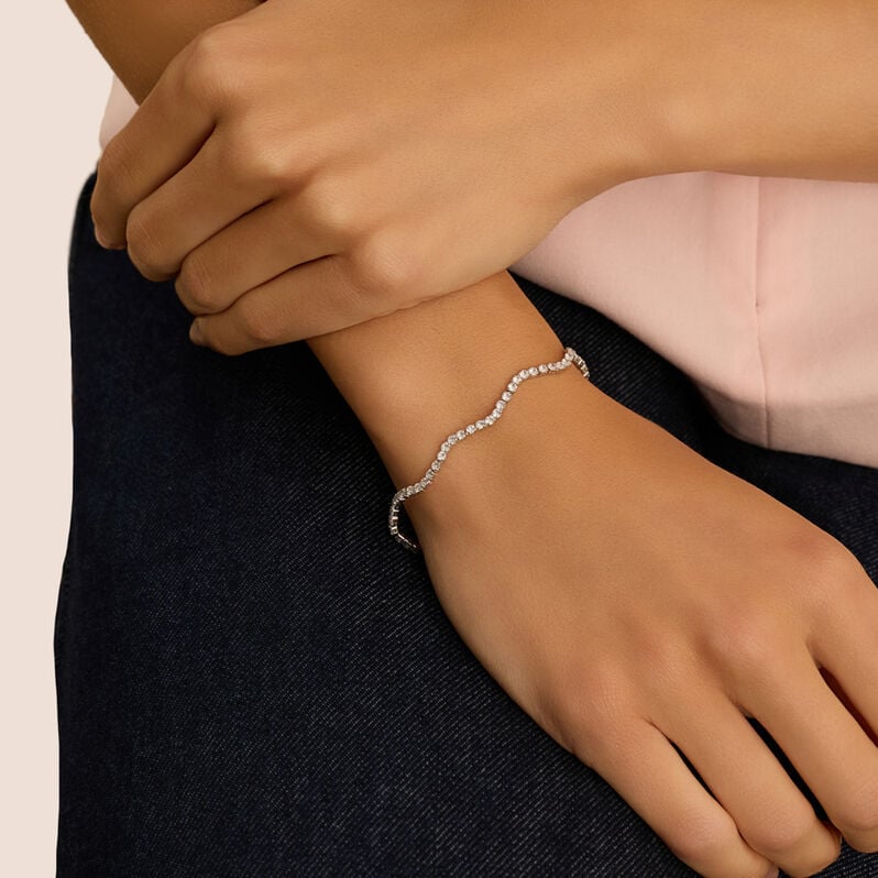 Bracciale Tennis Romantic Shine Metallo Cristallo - Bracciali Tennis Donna | Stroili