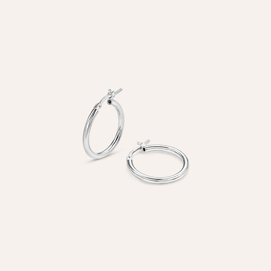 Orecchini A Cerchio Silver Collection Argento Rodiato