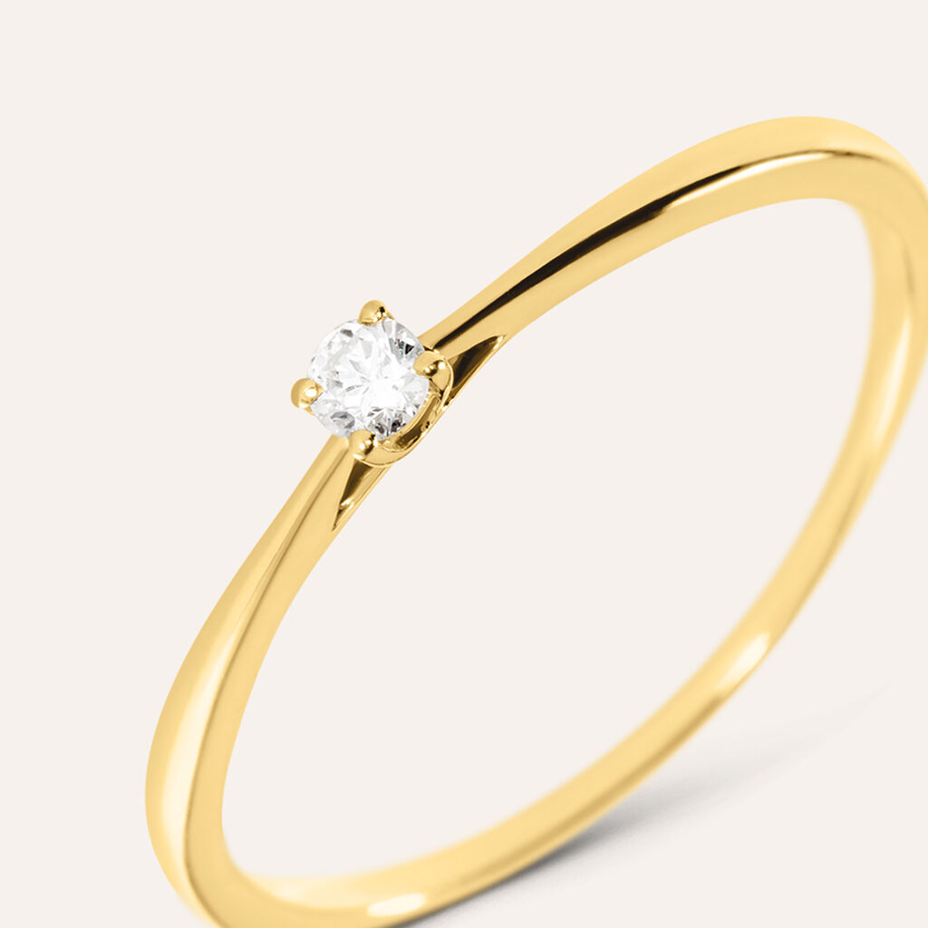 Anello Solitario Grace Oro Giallo Diamante