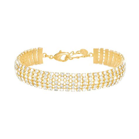 Bracciale dorato e strass multifilo - Bracciali Donna | Stroili