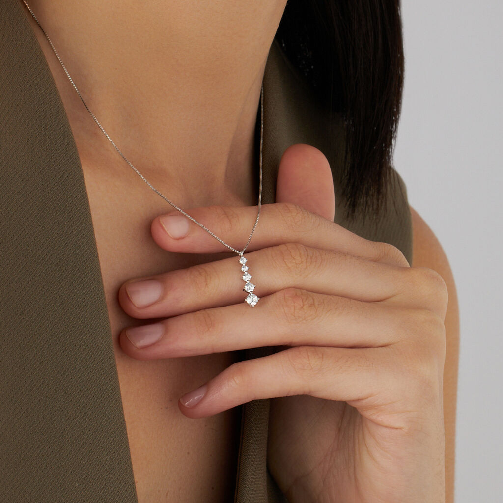 Collana Claire Oro Bianco Cubic Zirconia - Collane Donna | Stroili
