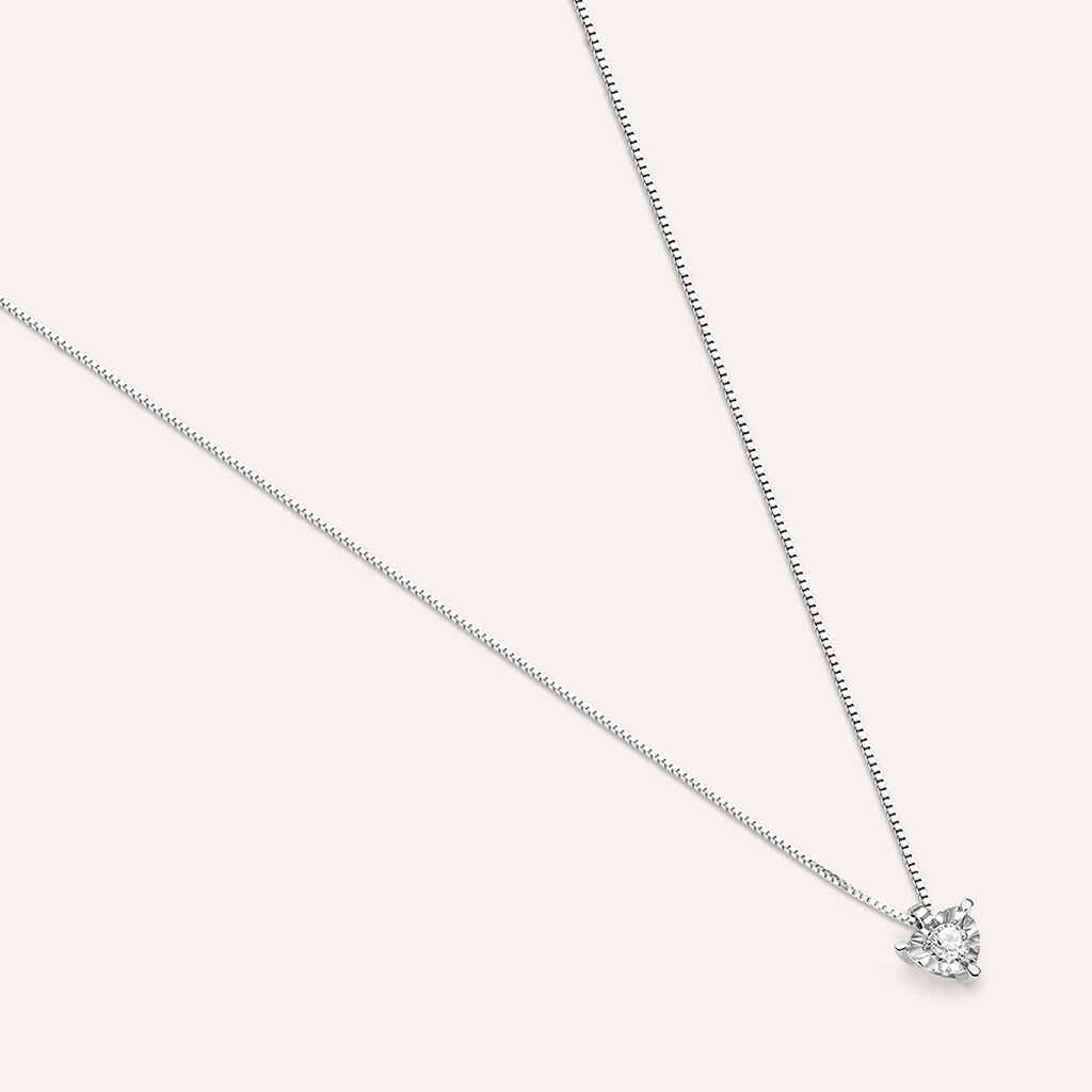 Collana Punto Luce Diamotion Oro Bianco Diamante