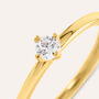 Anello Solitario Desideria Argento Nobile Dorato Cubic Zirconia
