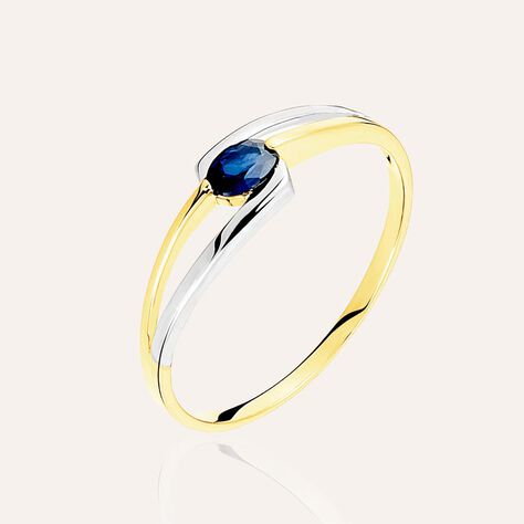 Anello Solitario Charlotte Oro Bicolore Zaffiro - Anelli con Pietre Donna | Stroili