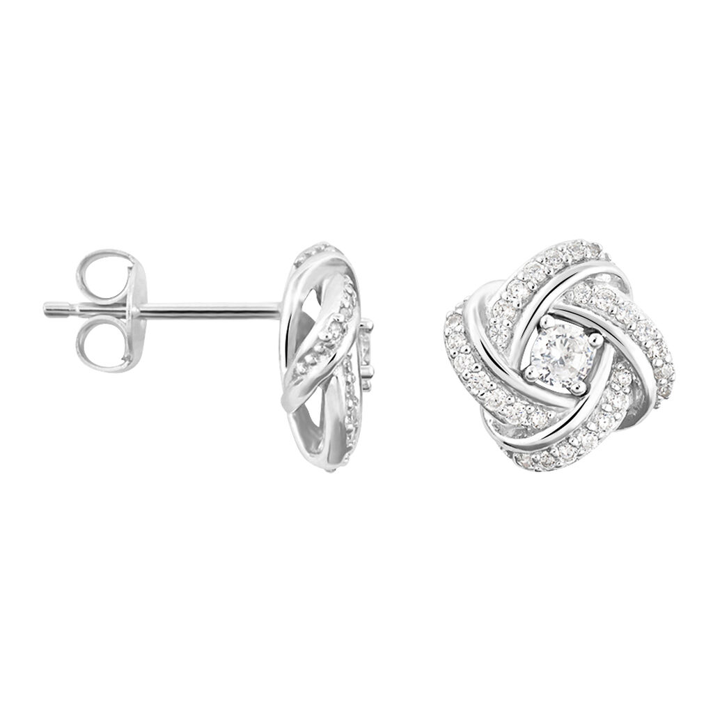 Orecchini Lobo Silver Elegance Argento Rodiato Cubic Zirconia - Orecchini a Lobo Donna | Stroili