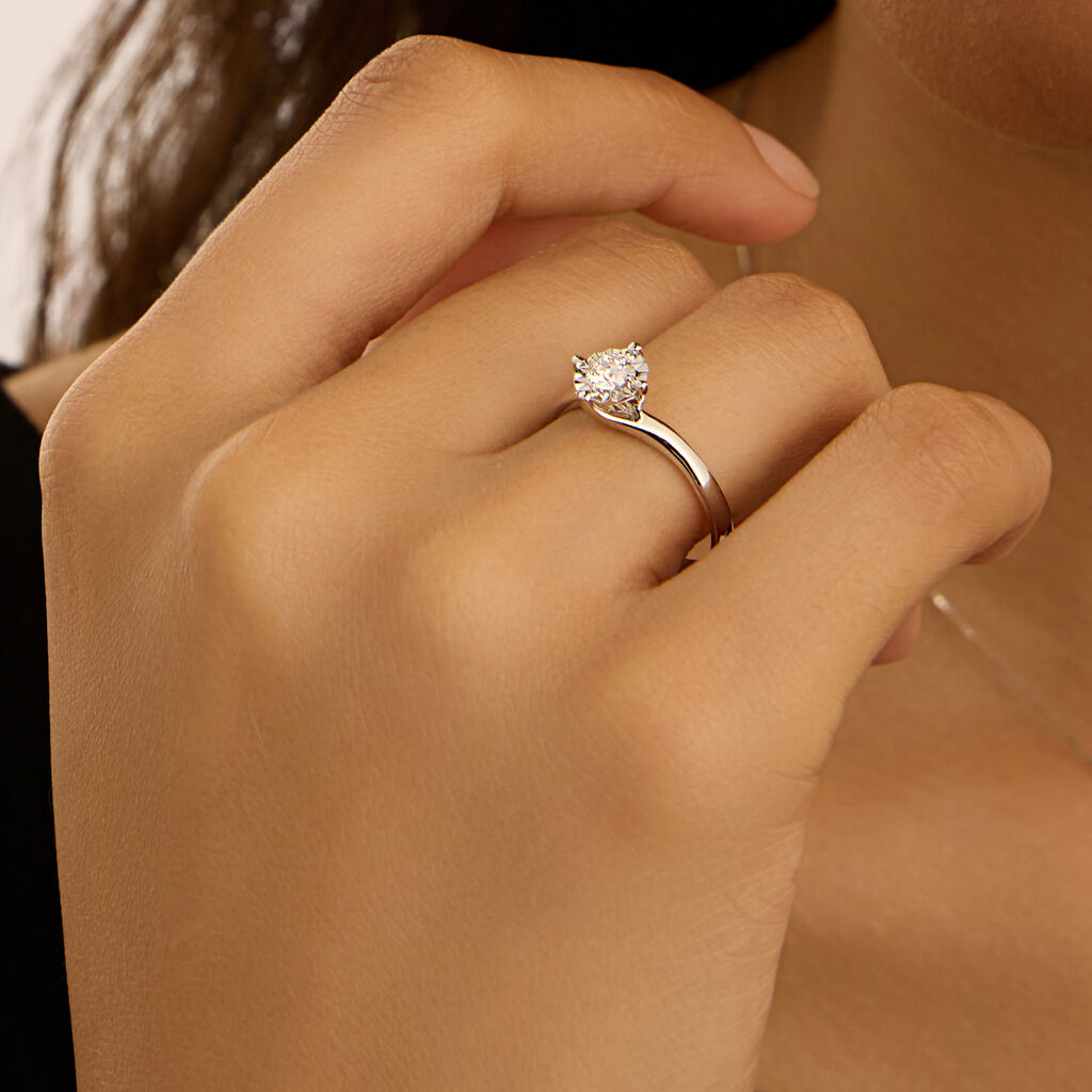 Anello Solitario Valentino Diamotion Oro Bianco Diamante