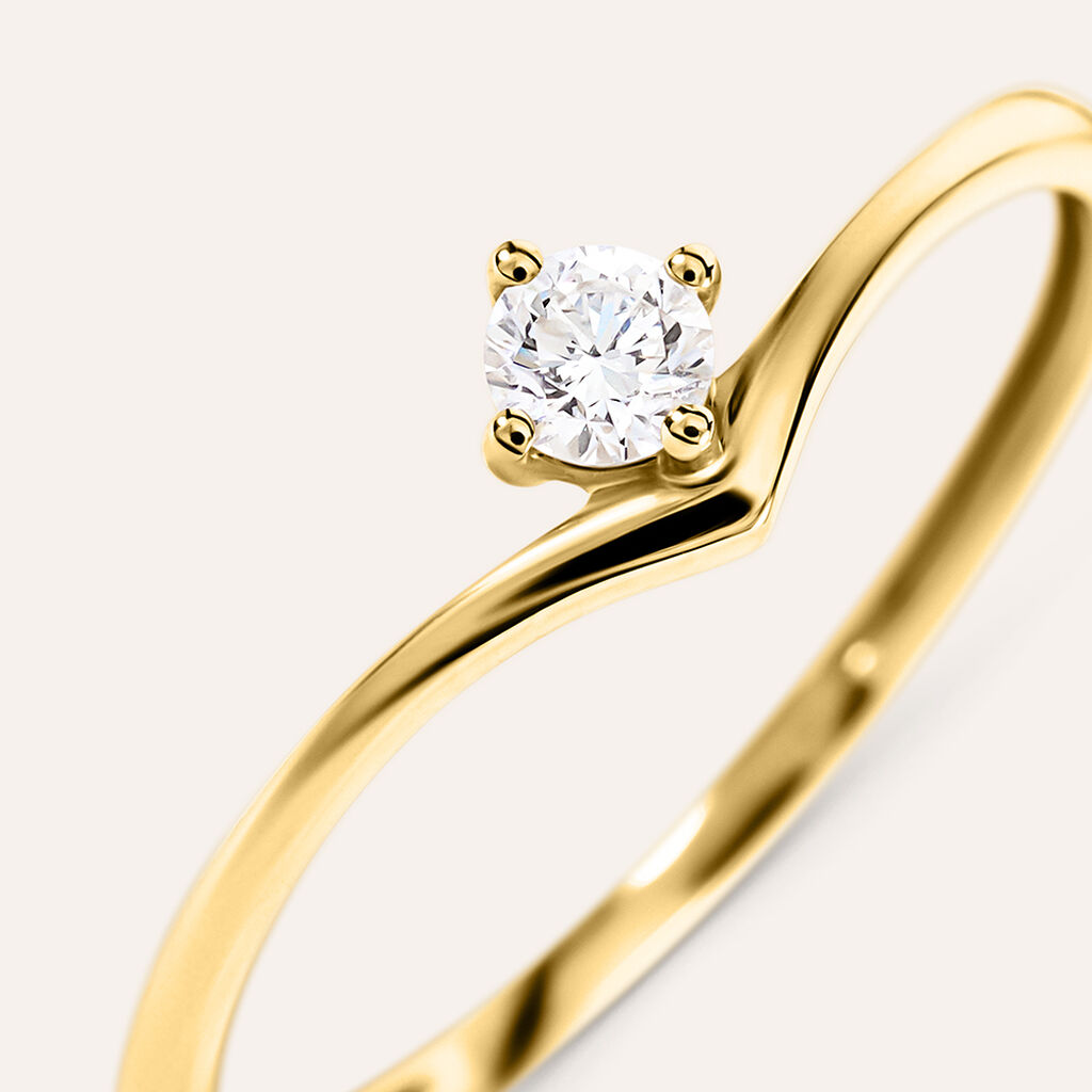 Anello Solitario Diamade Glam Oro Giallo Diamante Lab-Grown