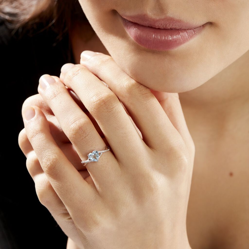 Anello Am&eacute;lie Oro Bianco Topazio Cubic Zirconia