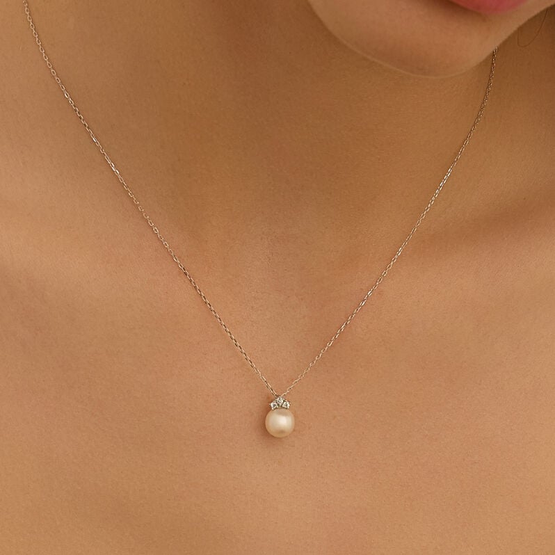 Collana Gold Pearls Oro Bianco Perla D'Acqua Dolce Diamante - Collane Donna | Stroili