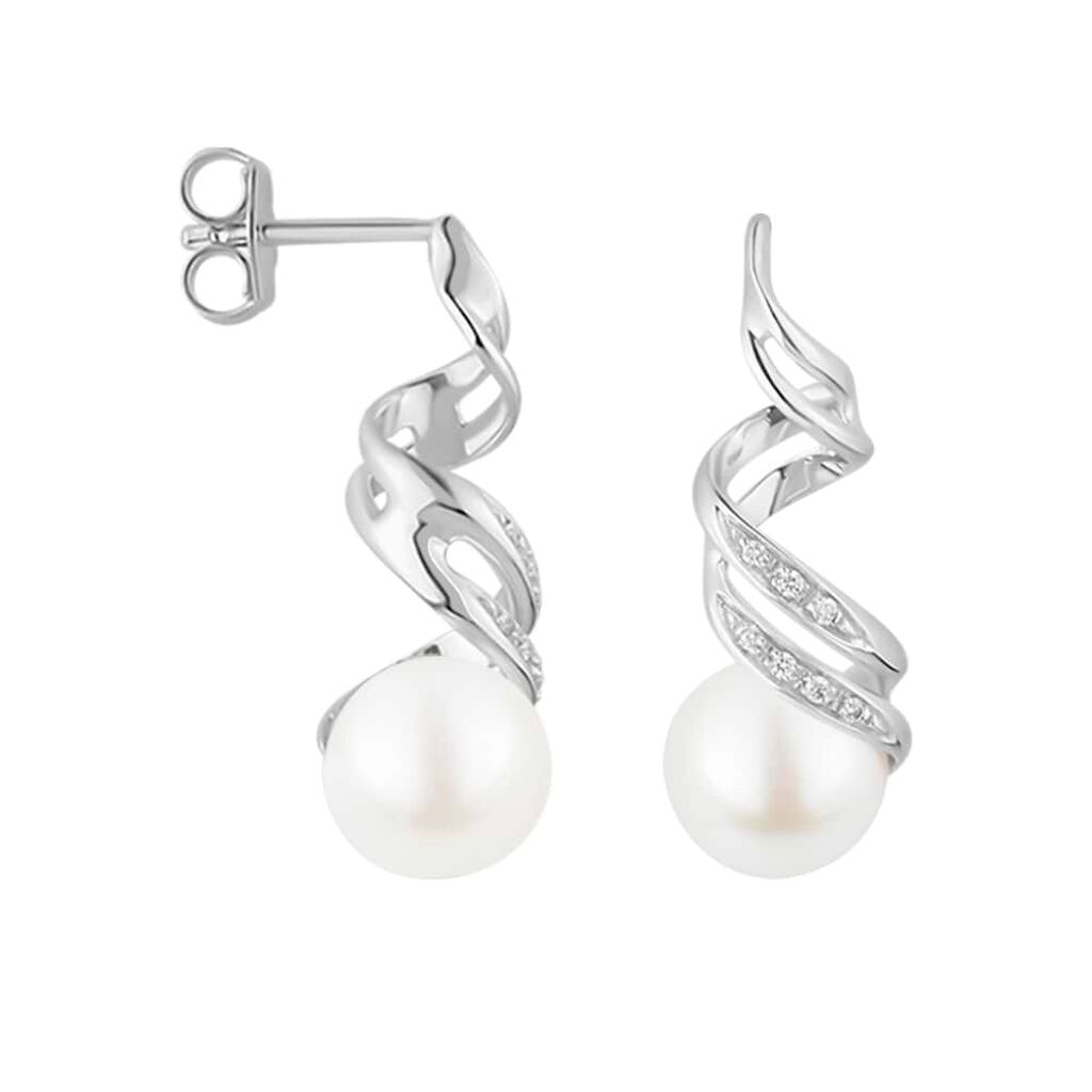 Orecchini Pendenti Gold Pearls Oro Bianco Perla D'Acqua Dolce Diamante - Orecchini Pendenti Donna | Stroili