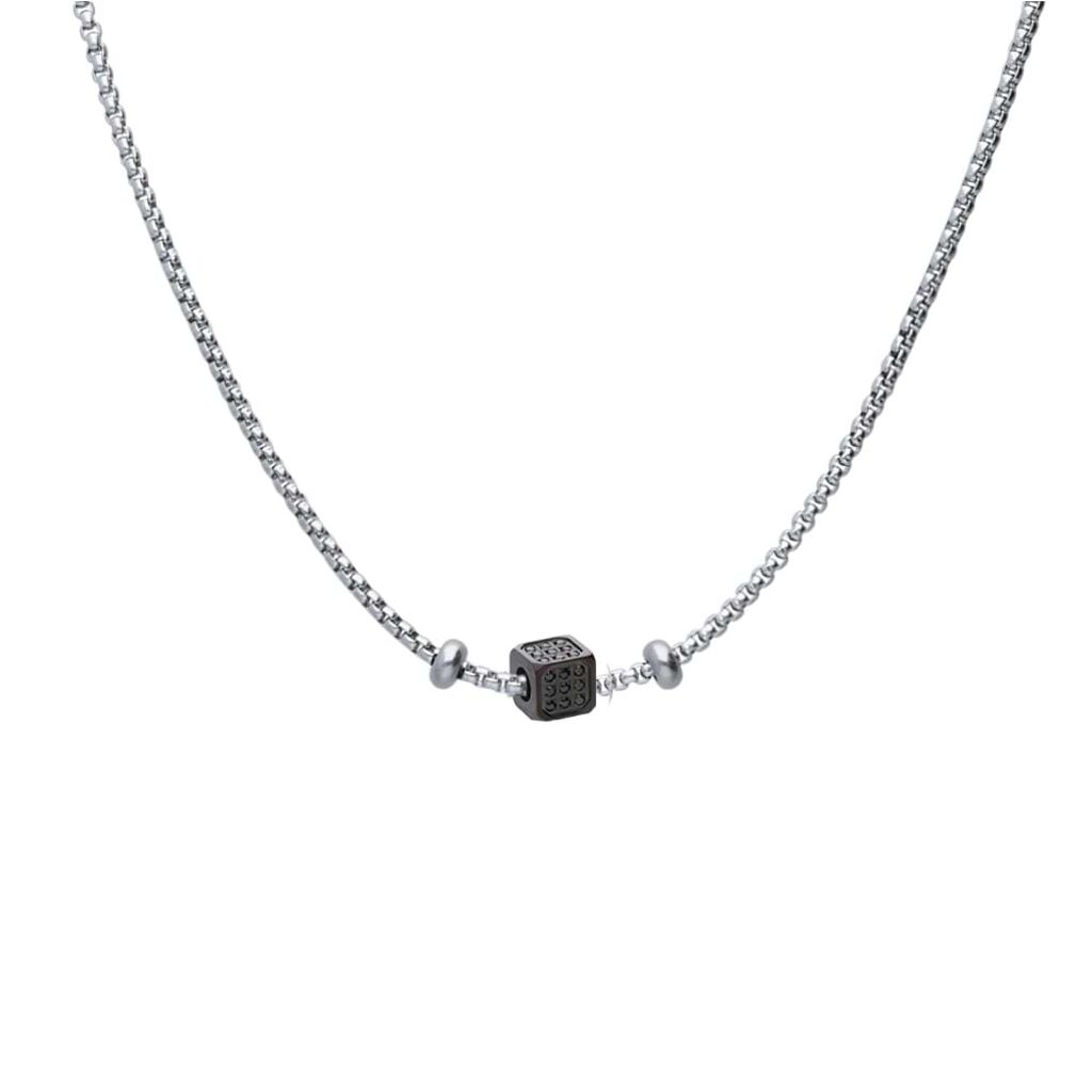 Bead Essential Code Acciaio Nero Cristallo - Beads Uomo | Stroili