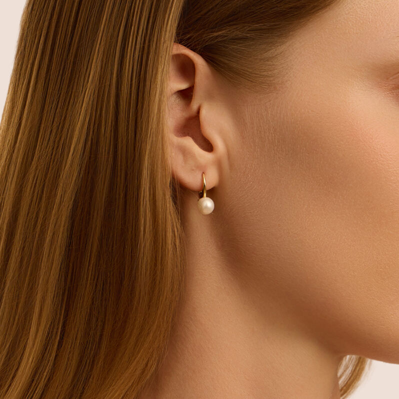 Orecchini Lobo Monachella Gabrielle Oro Giallo Perla D'Acqua Dolce - Orecchini a Lobo Donna | Stroili