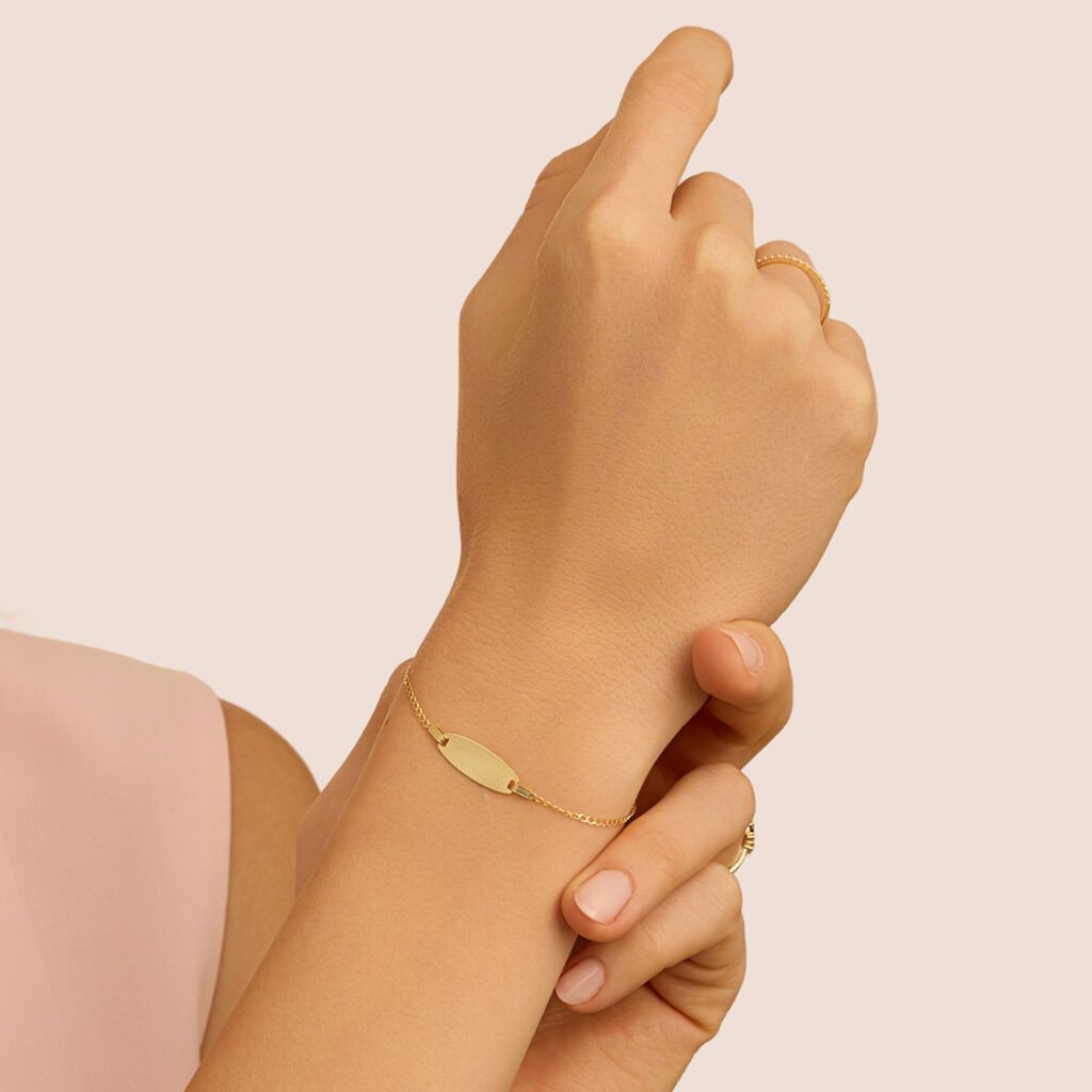 Bracciale Con Targhetta Holy Oro Giallo