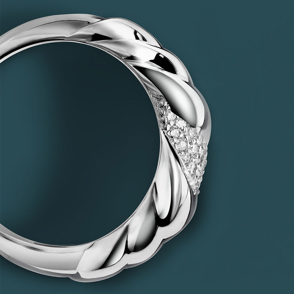 Anello Fascia Silver Shine Argento Rodiato Cubic Zirconia