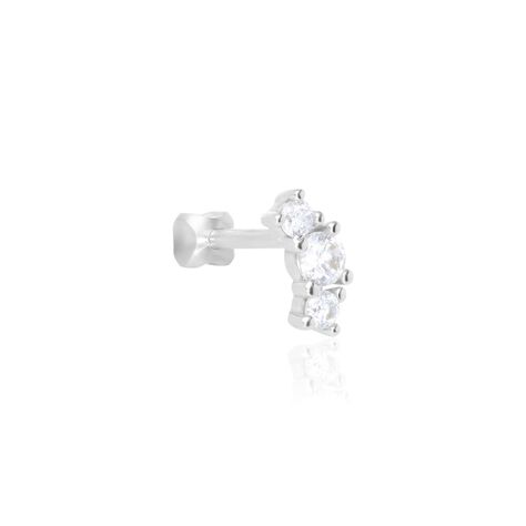 Piercing Orecchio Tragus Helix Conch Ear Shine Oro Bianco Cubic Zirconia - Piercing Orecchio Donna | Stroili