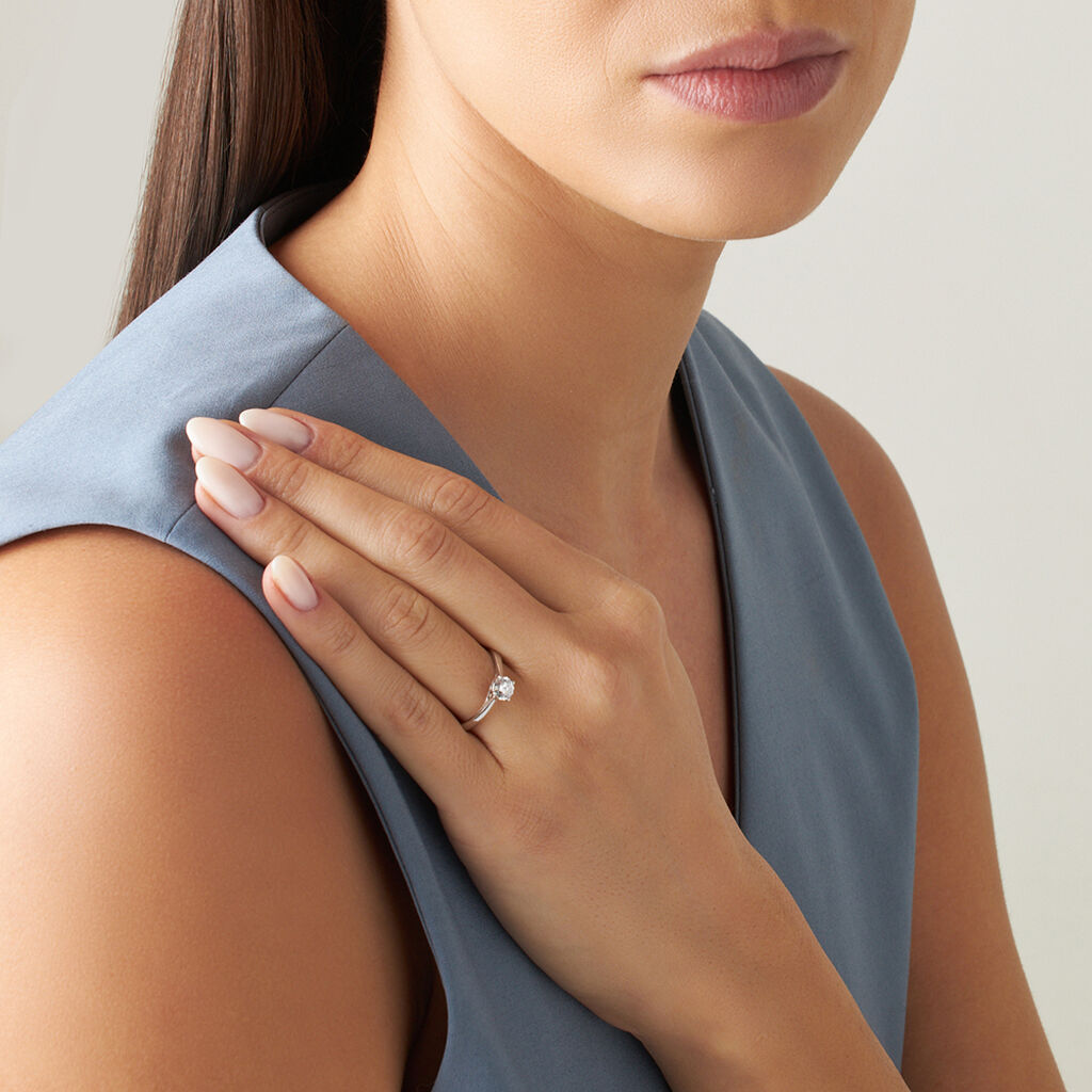 Anello Solitario Diamade Oro Bianco Diamante Lab-Grown - Anelli con Pietre Donna | Stroili