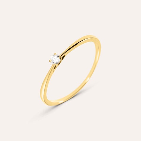 Anello Solitario Grace Oro Giallo Diamante - Anelli con Pietre Donna | Stroili