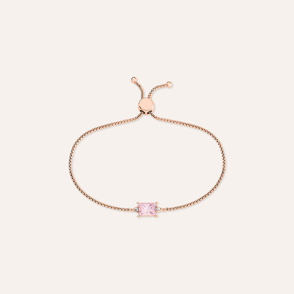 Bracciale Punto Luce Violet Ottone Rosa Cristallo